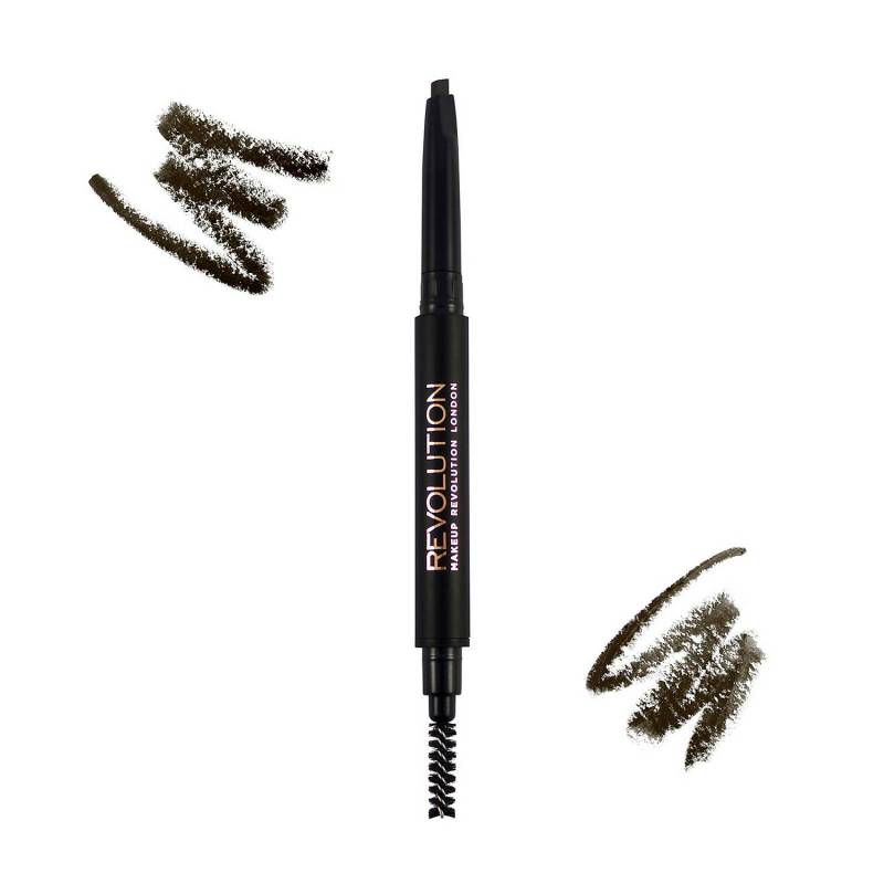 Zomorad.com photo Makeup Revolution Duo Brow Definer Precision Eyebrow Pencil Dark Brown