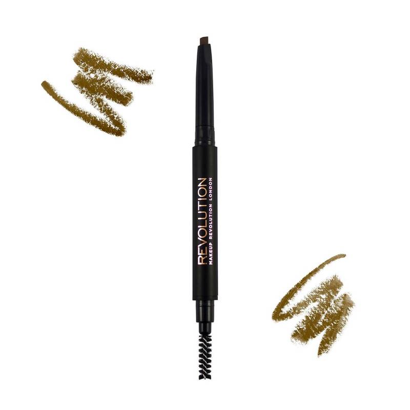 Zomorad.com photo Makeup Revolution Duo Brow Definer Precision Eyebrow Pencil Light Brown