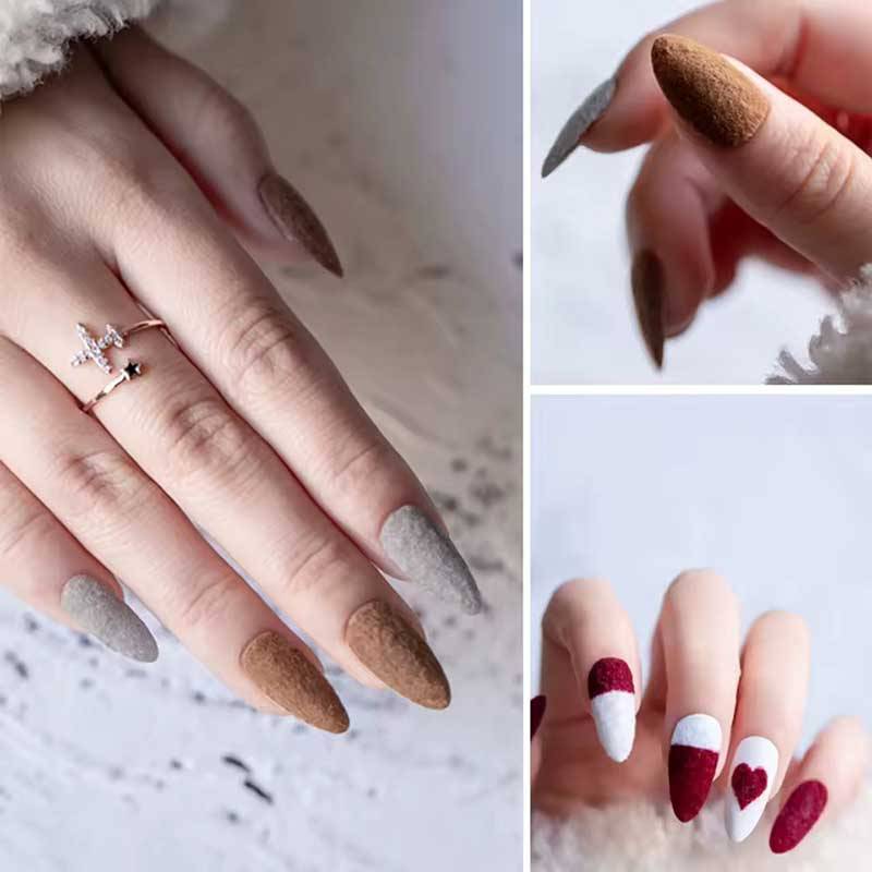 zomorad.com post طرح ناخن مخملی با پودر